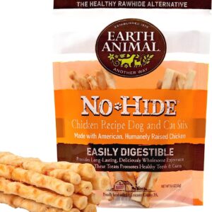 Earth Animal No-Hide Small Rolls Long Lasting Natural Rawhide Alternative Chicken Recipe Chew Dog Treats