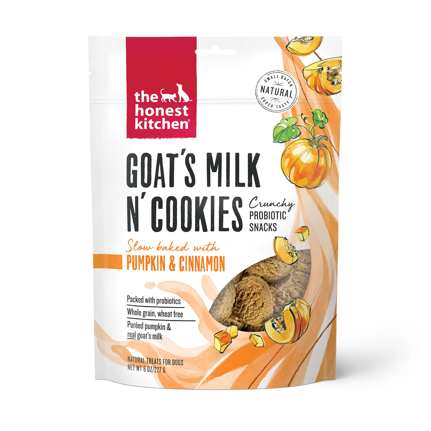 Goat's Milk N' Cookies Slow-Baked with Pumpkin Dog Treats, 8-oz bag 1 The Honest Kitchen Goat's Milk N' Cookies Slow-Baked with Pumpkin Dog Treats